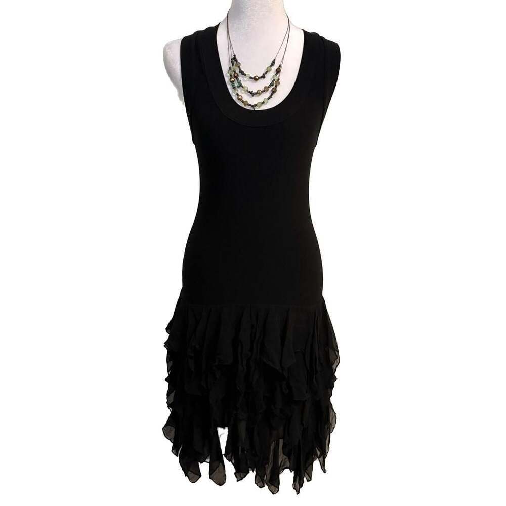 Norma Kamali Colab  Racerback Tank Dress Tiered Silk Hankercheif Goth Fairy XS